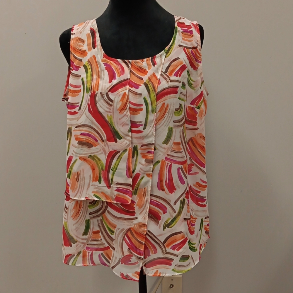 Sheer, layered sleevless top